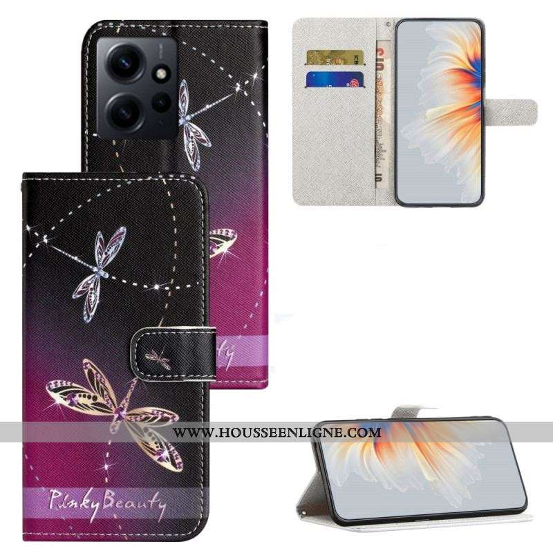 Housse Xiaomi Redmi Note 12 4G Libellules à Lanière