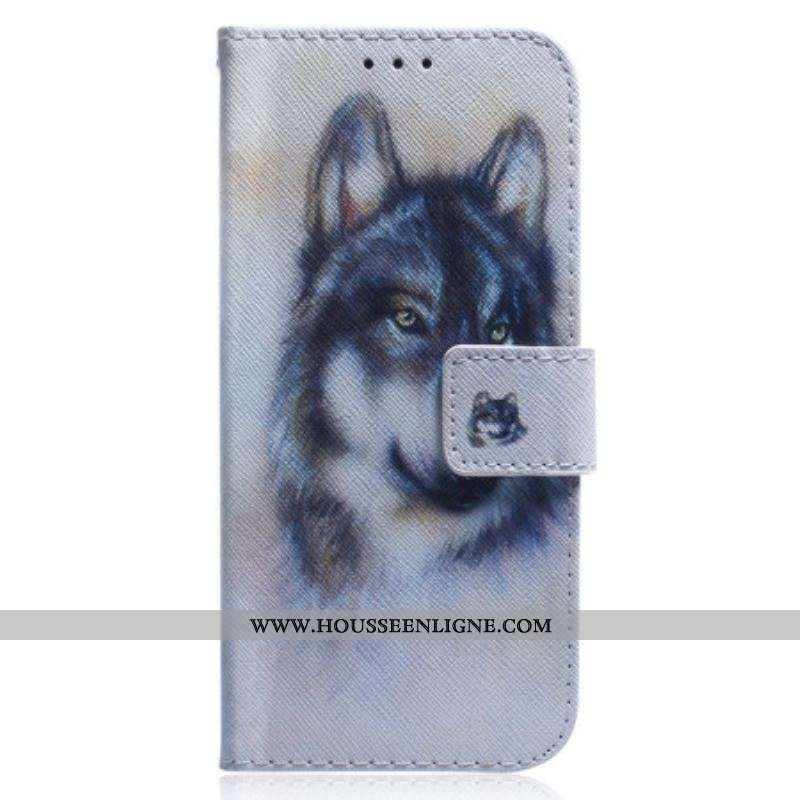 Housse Xiaomi Redmi Note 12 4G Loup Aquarelle
