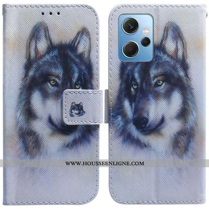 Housse Xiaomi Redmi Note 12 4G Loup Aquarelle