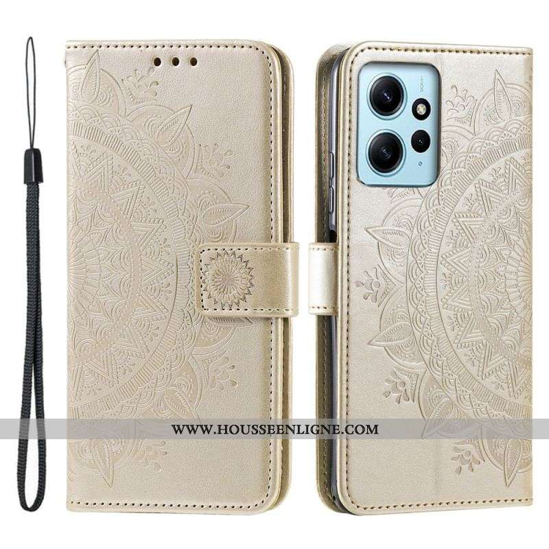 Housse Xiaomi Redmi Note 12 4G Mandala Soleil avec Lanière