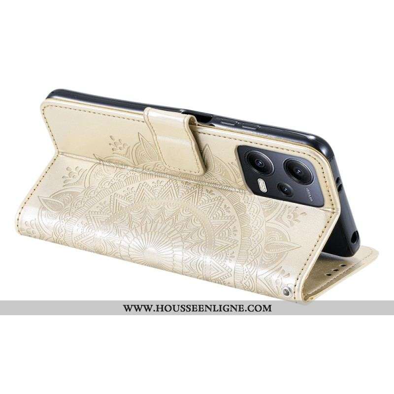 Housse Xiaomi Redmi Note 12 4G Mandala Soleil avec Lanière
