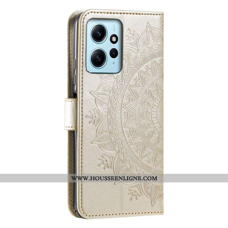 Housse Xiaomi Redmi Note 12 4G Mandala Soleil avec Lanière