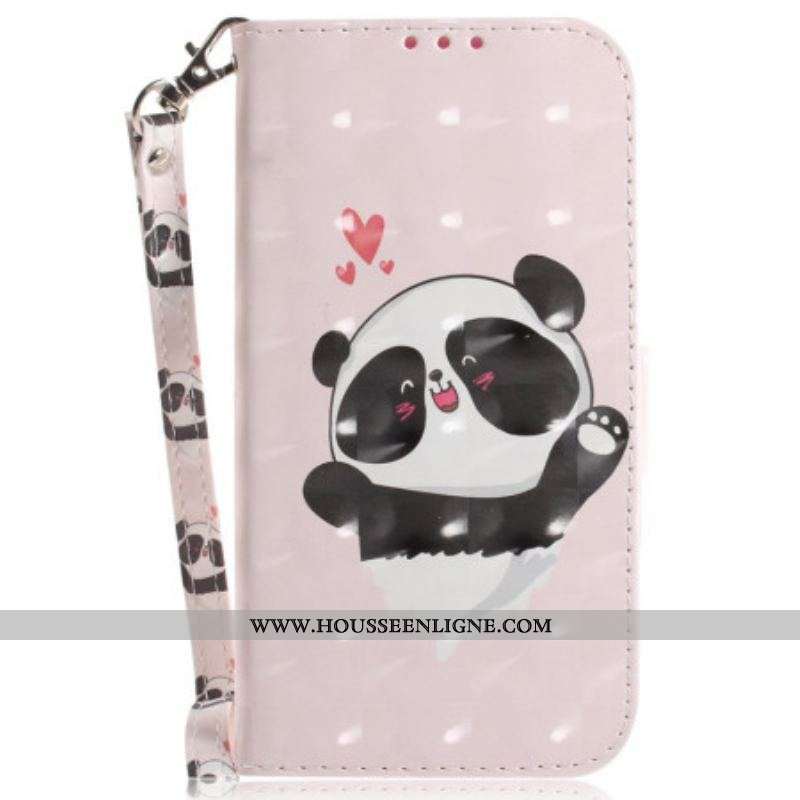 Housse Xiaomi Redmi Note 12 4G Panda Love à Lanière