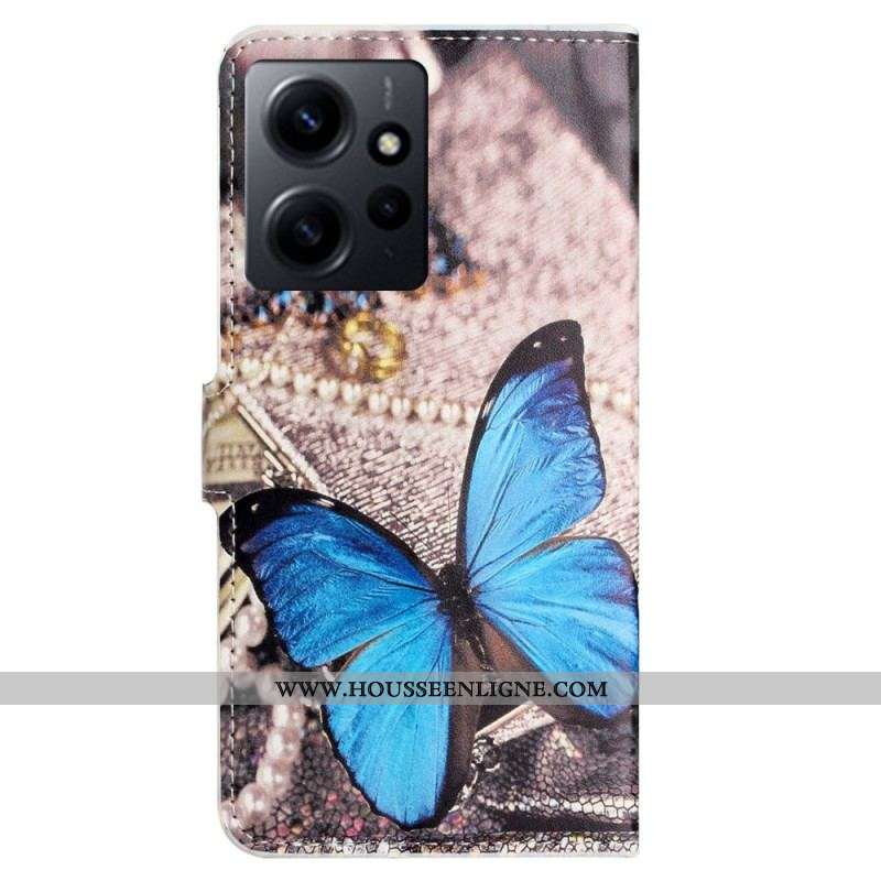 Housse Xiaomi Redmi Note 12 4G Papillon Bleu