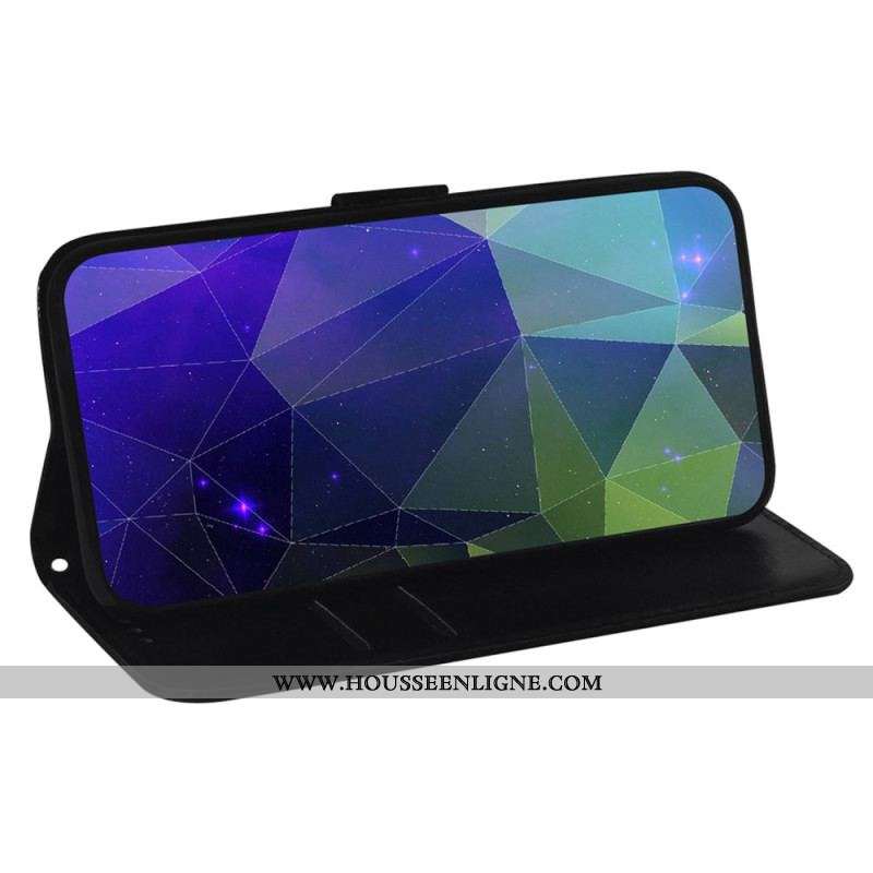 Housse Xiaomi Redmi Note 12 4G Simili Cuir Miroir avec Lanière