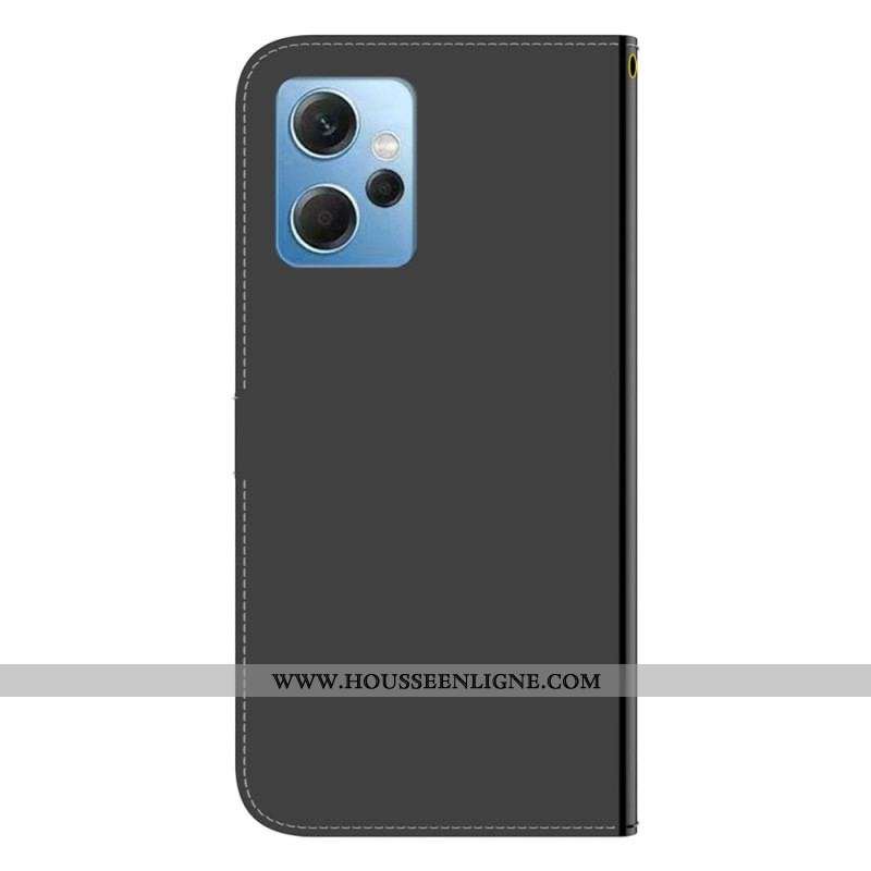 Housse Xiaomi Redmi Note 12 4G Simili Cuir Miroir avec Lanière