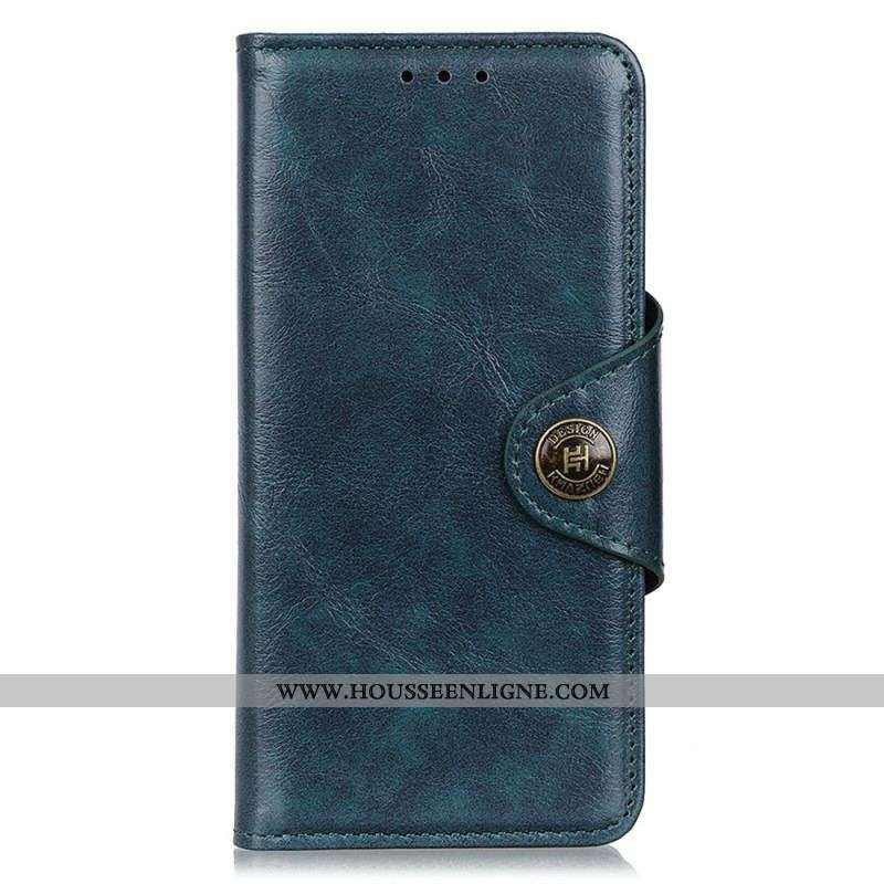 Housse Xiaomi Redmi Note 12 4G Simili Cuir Verni Bouton KHAZNEH