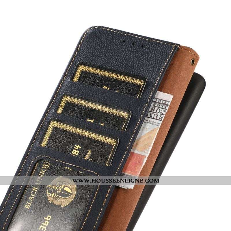 Housse Xiaomi Redmi Note 12 4G Vrai Cuir KHAZNEH RFID