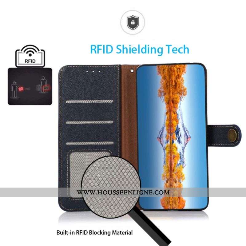 Housse Xiaomi Redmi Note 12 4G Vrai Cuir KHAZNEH RFID