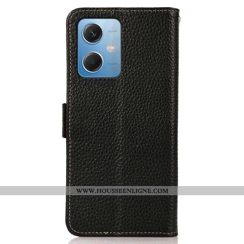 Housse Xiaomi Redmi Note 12/Poco X5 5G Cuir Litchi KHAZNEH RFID