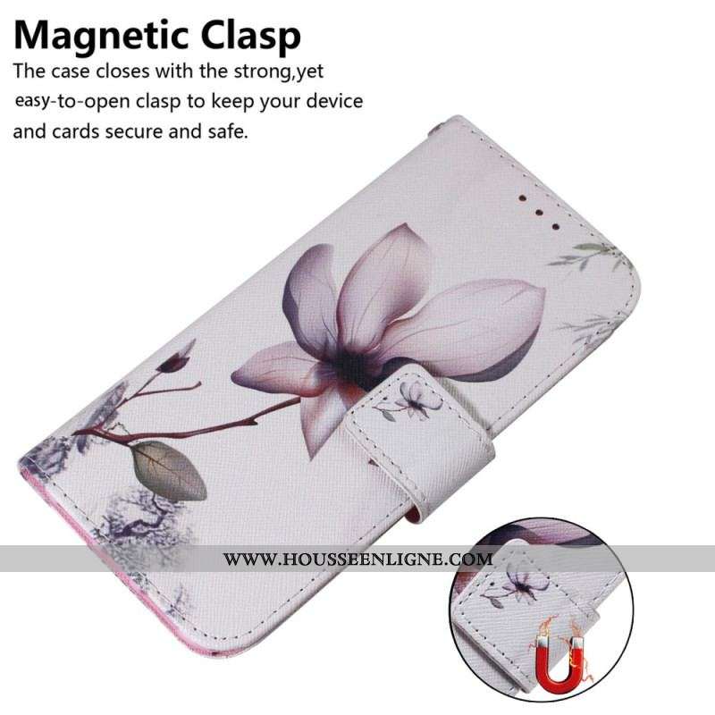 Housse Xiaomi Redmi Note 12/Poco X5 5G Fleur Ancienne à Lanière