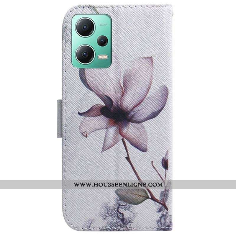 Housse Xiaomi Redmi Note 12/Poco X5 5G Fleur Ancienne à Lanière