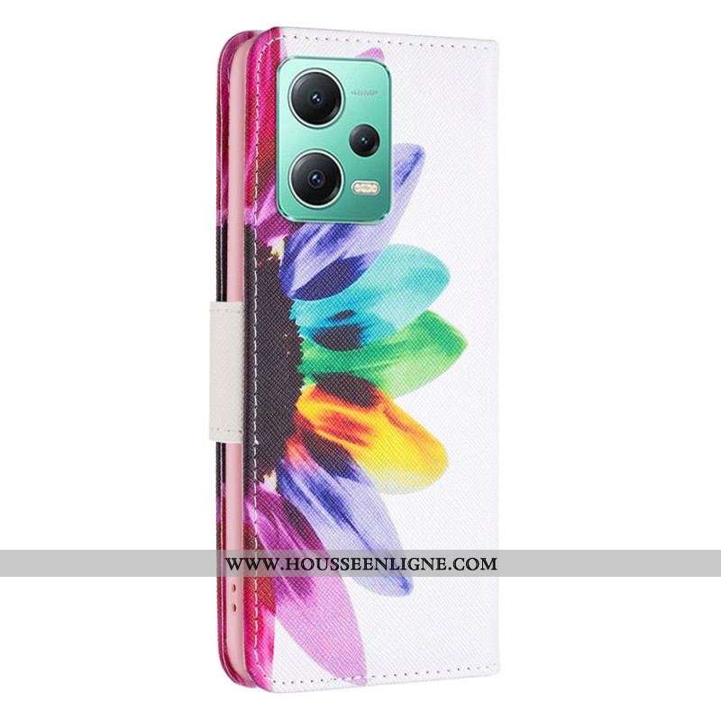 Housse Xiaomi Redmi Note 12/Poco X5 5G Fleur Aquarelle