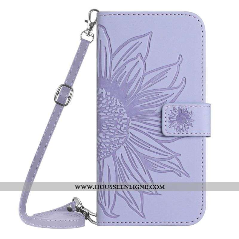 Housse Xiaomi Redmi Note 12/Poco X5 5G Fleur avec Bandoulière