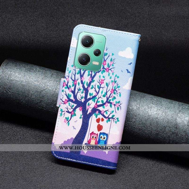 Housse Xiaomi Redmi Note 12/Poco X5 5G Hiboux sur la Balançoire