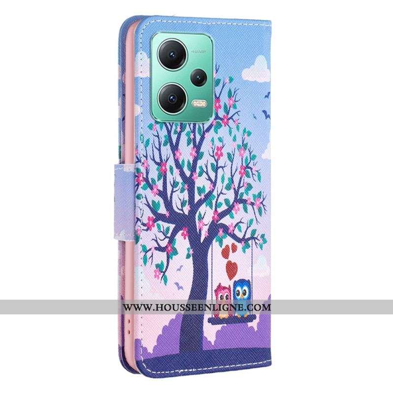 Housse Xiaomi Redmi Note 12/Poco X5 5G Hiboux sur la Balançoire
