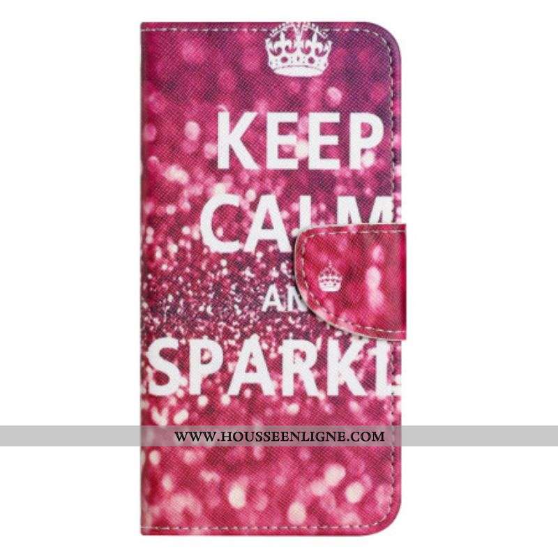 Housse Xiaomi Redmi Note 12/Poco X5 5G Keep Calm à Lanière