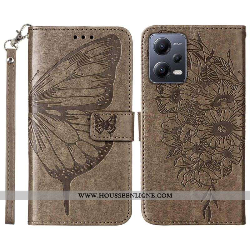 Housse Xiaomi Redmi Note 12/Poco X5 5G Papillon Floral