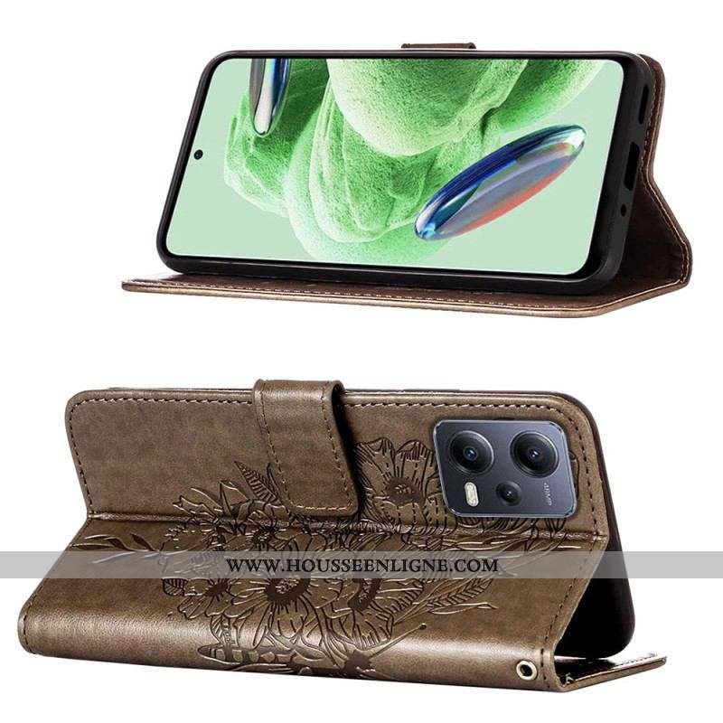 Housse Xiaomi Redmi Note 12/Poco X5 5G Papillon Floral