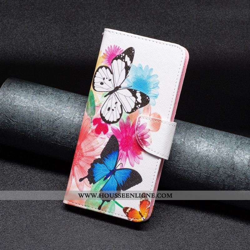 Housse Xiaomi Redmi Note 12/Poco X5 5G Papillons Aquarelle