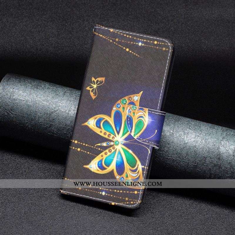 Housse Xiaomi Redmi Note 12/Poco X5 5G Papillons Dorés