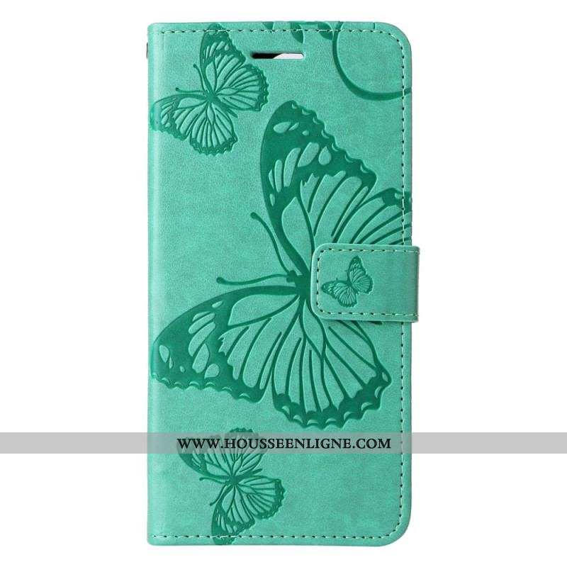 Housse Xiaomi Redmi Note 12/Poco X5 5G Papillons Géants à Lanière