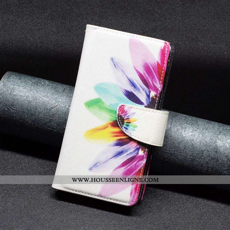 Housse Xiaomi Redmi Note 12/Poco X5 5G Poche Zippée Fleur