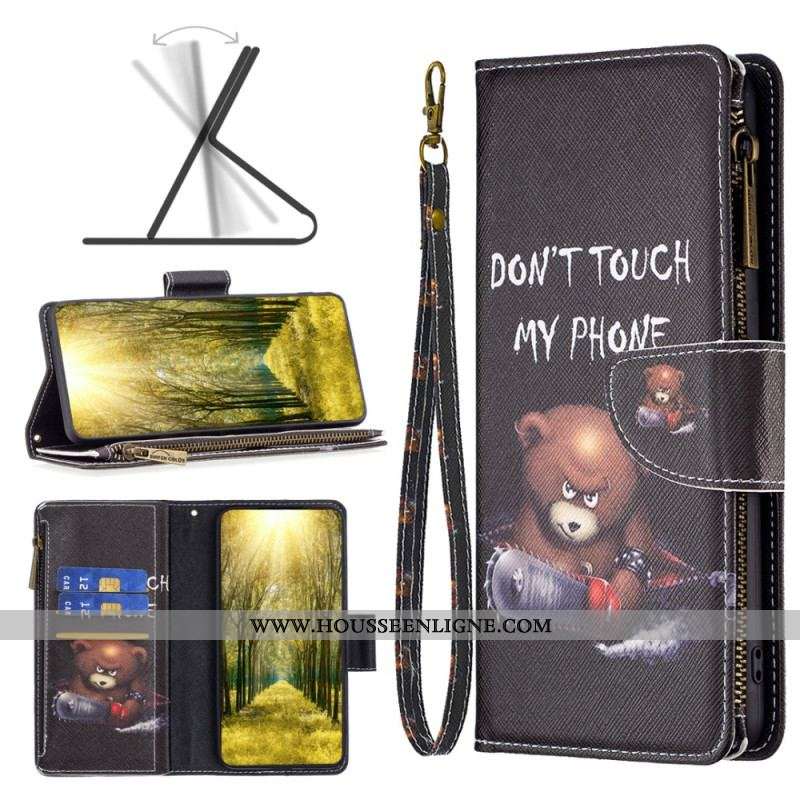 Housse Xiaomi Redmi Note 12/Poco X5 5G Porte-Monnaie Ours Dangereux