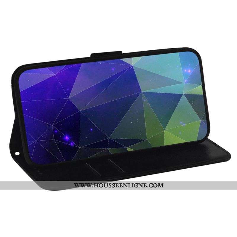 Housse Xiaomi Redmi Note 12/Poco X5 5G Simili Cuir Miroir avec Lanière