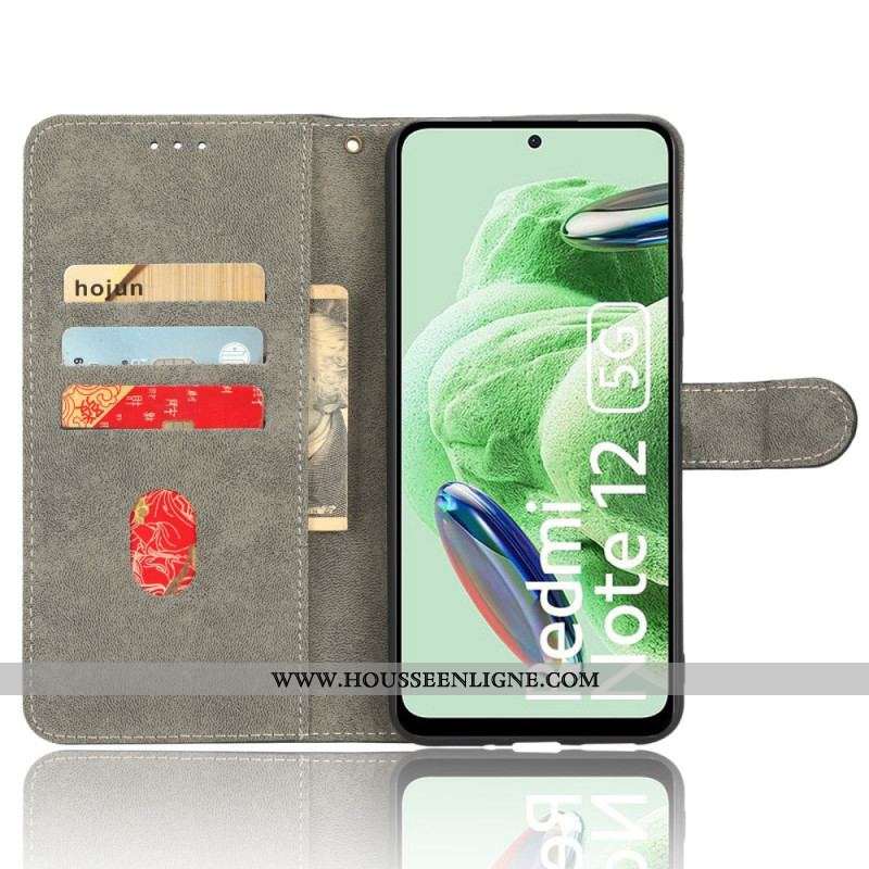 Housse Xiaomi Redmi Note 12/Poco X5 5G Simili Cuir Vintage