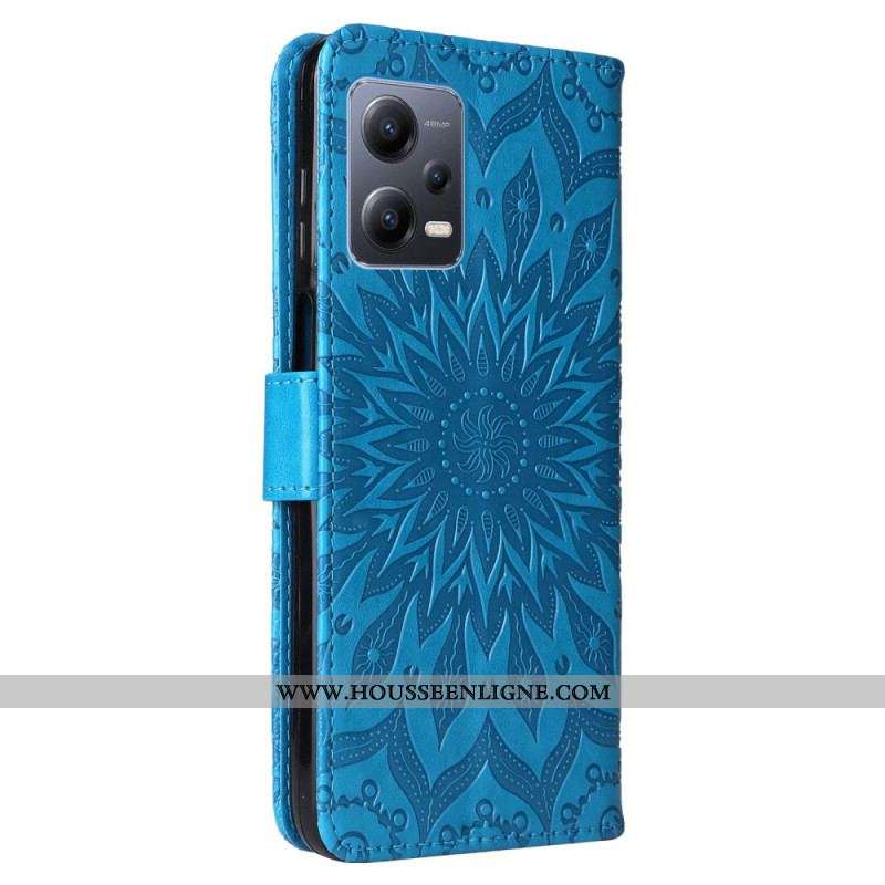 Housse Xiaomi Redmi Note 12/Poco X5 5G Soleil avec Lanière