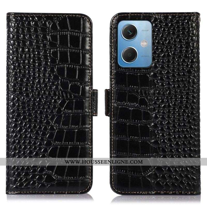 Housse Xiaomi Redmi Note 12/Poco X5 5G Style Crocodile RFID