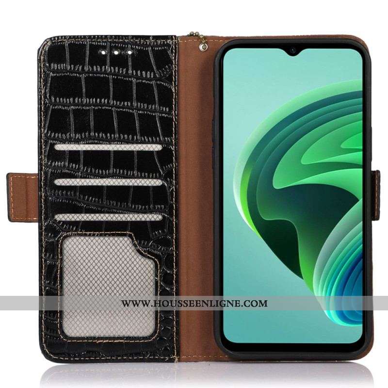 Housse Xiaomi Redmi Note 12/Poco X5 5G Style Crocodile RFID