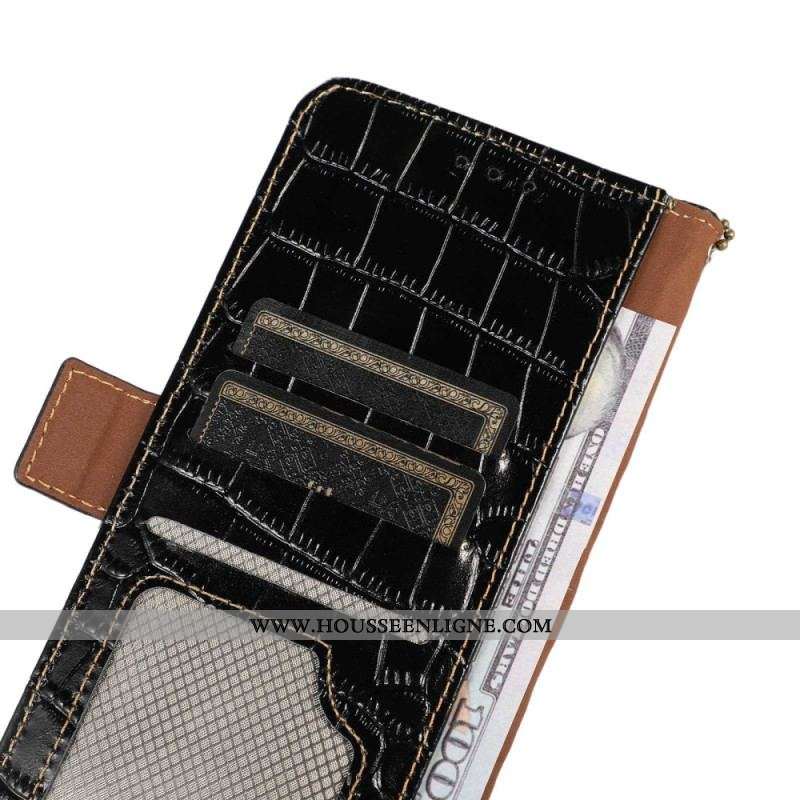 Housse Xiaomi Redmi Note 12/Poco X5 5G Style Crocodile RFID