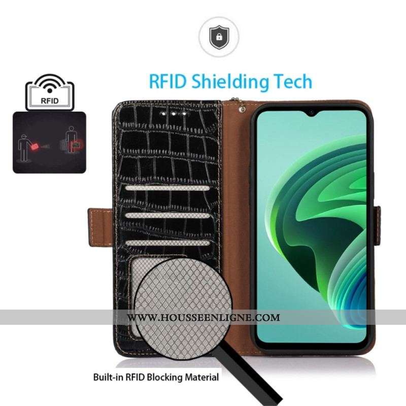 Housse Xiaomi Redmi Note 12/Poco X5 5G Style Crocodile RFID