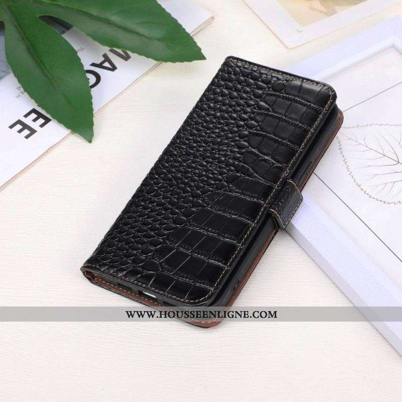 Housse Xiaomi Redmi Note 12/Poco X5 5G Style Crocodile RFID