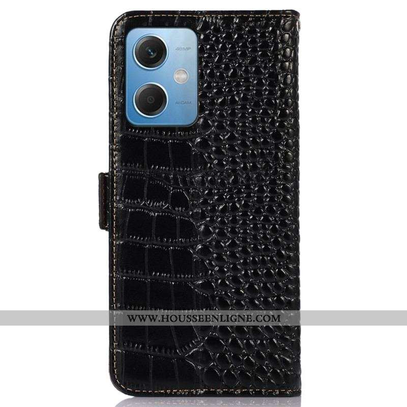 Housse Xiaomi Redmi Note 12/Poco X5 5G Style Crocodile RFID