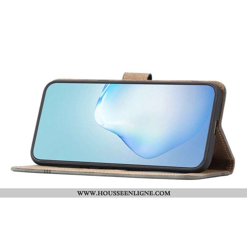 Housse Xiaomi Redmi Note 12/Poco X5 5G Style Cuir Géométrique à Lanière