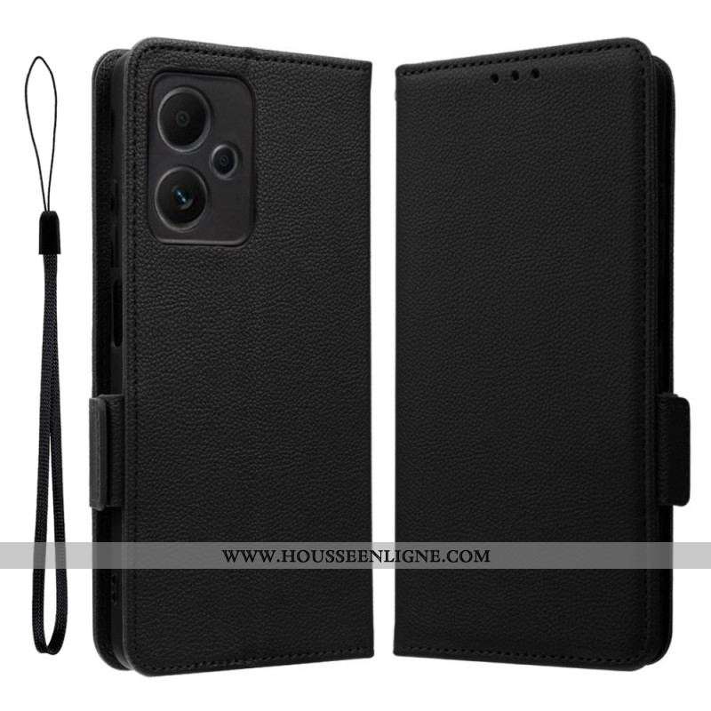 Housse Xiaomi Redmi Note 12/Poco X5 5G Style Litchi Ultra Fine