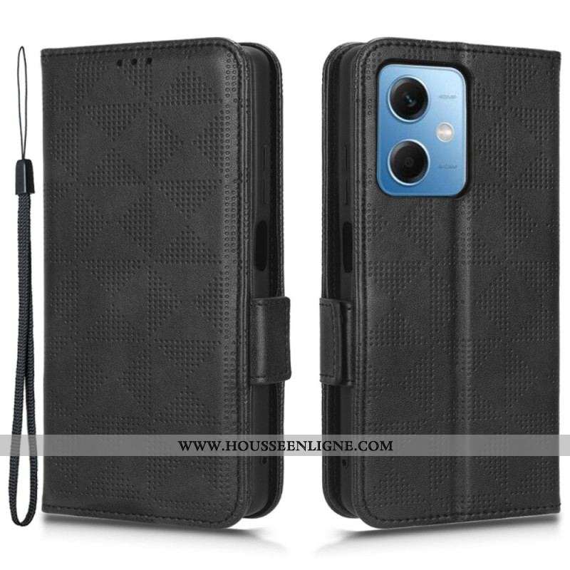Housse Xiaomi Redmi Note 12/Poco X5 5G Triangles avec Lanière