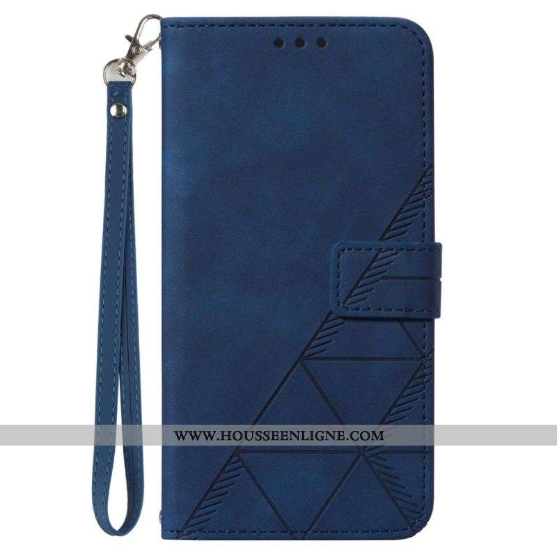 Housse Xiaomi Redmi Note 12/Poco X5 5G Triangles à Lanière