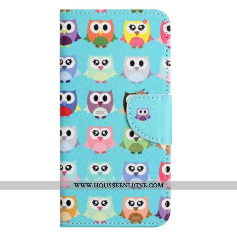 Housse Xiaomi Redmi Note 12/Poco X5 5G Tribu de Hiboux à Lanière