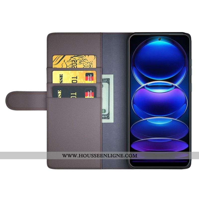 Housse Xiaomi Redmi Note 12/Poco X5 5G Véritable Cuir