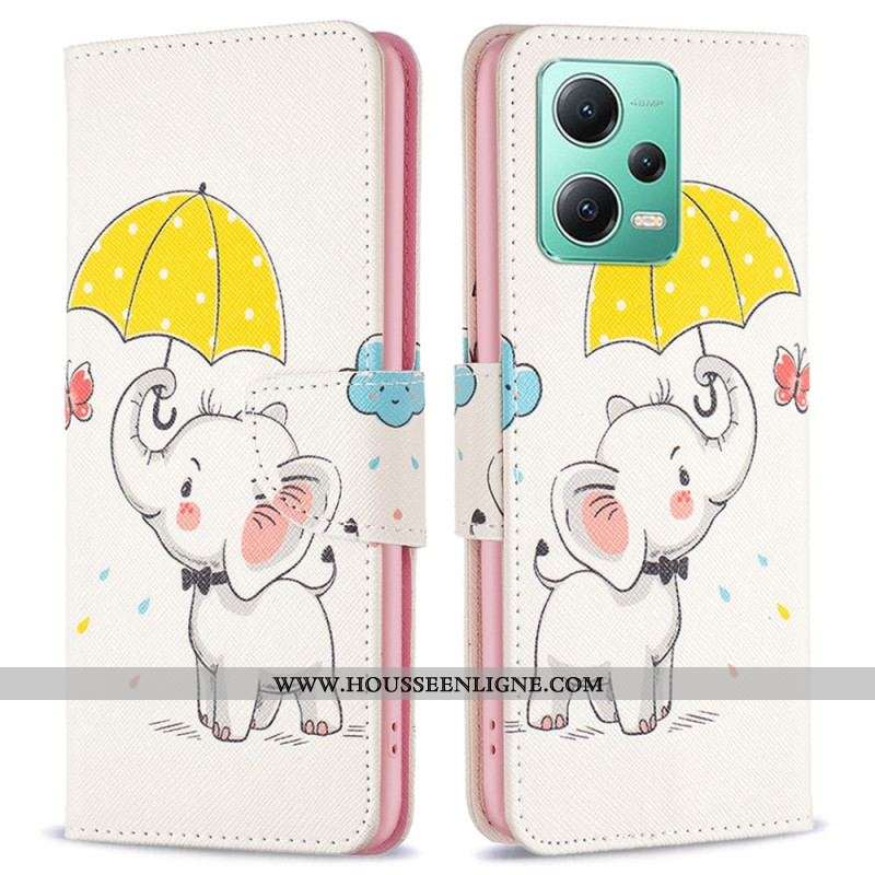 Housse Xiaomi Redmi Note 12/Poco X5 5G Éléphant sous la Pluie