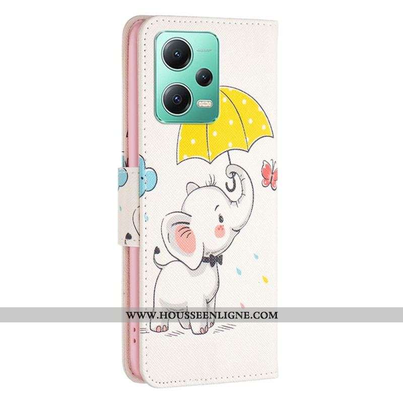 Housse Xiaomi Redmi Note 12/Poco X5 5G Éléphant sous la Pluie