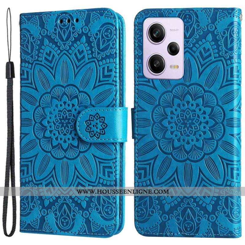 Housse Xiaomi Redmi Note 12 Pro Déco Mandala à Lanière