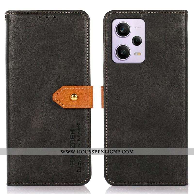 Housse Xiaomi Redmi Note 12 Pro Plus Bicolore Fermoir Doré KHAZNEH