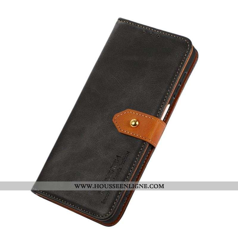 Housse Xiaomi Redmi Note 12 Pro Plus Bicolore Fermoir Doré KHAZNEH