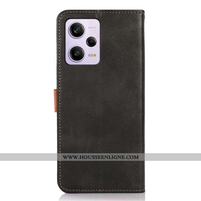 Housse Xiaomi Redmi Note 12 Pro Plus Bicolore Fermoir Doré KHAZNEH