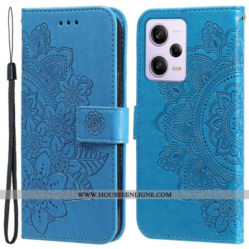 Housse Xiaomi Redmi Note 12 Pro Plus Fleur Mandala à Lanière